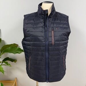 NWT Tommy Hilfiger Quilted Vest Mens XL Navy Blue Primaloft Vegan Down Packable